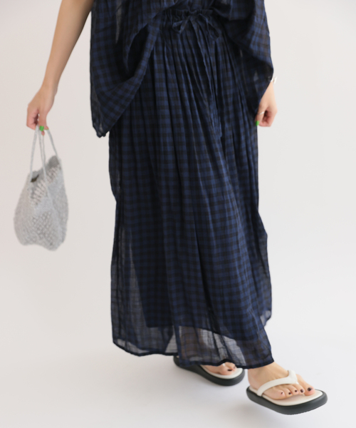 soil（ソイル）の「別注【SOIL/ソイル】*RELUME FANCY GINGAM EASY SK：スカート（スカート・レディース・ブルー/イエロー・2）」の14枚目の写真