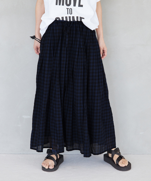 soil（ソイル）の「別注【SOIL/ソイル】*RELUME FANCY GINGAM EASY SK：スカート（スカート・レディース・ブルー/イエロー・2）」の6枚目の写真