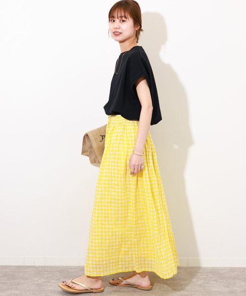 soil（ソイル）の「別注【SOIL/ソイル】*RELUME FANCY GINGAM EASY SK：スカート（スカート・レディース・ブルー/イエロー・2）」の4枚目の写真