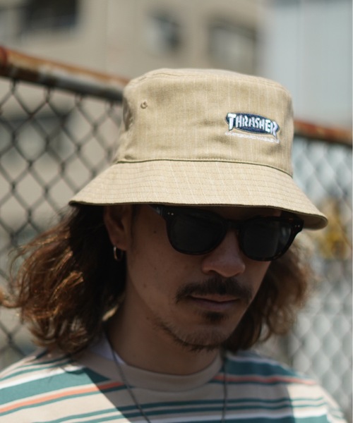 THRASHER（スラッシャー）の「OVAL MAG BUCKET HAT/スラッシャーバケハ(バケットハット)（ハット・メンズ・ベージュ/ブラウン/ブラック・FREE）」の3枚目の写真