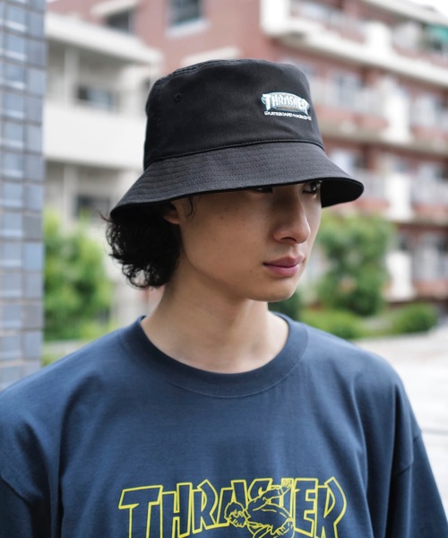 THRASHER（スラッシャー）の「OVAL MAG BUCKET HAT/スラッシャーバケハ(バケットハット)（ハット・メンズ・ベージュ/ブラウン/ブラック・FREE）」の12枚目の写真
