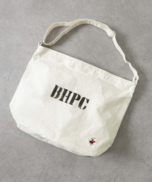 【BEVERLY HILLS POLO CLUB】 ステンシルロゴキャンバス ニュースペーパーバッグ/ビッグショルダーバッグ