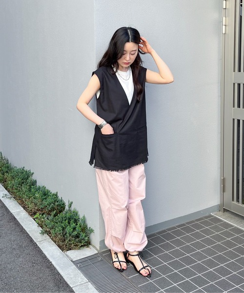 sisin リネン　ベスト　グレー sisin リネン ベスト グレー レディース