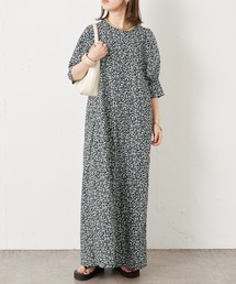 小花ビッグスリーブワンピース