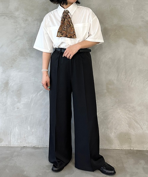 kutir（クティール）の「ワイドスラックスパンツ（スラックス・レディース・ブラック/グレー・SMALL/LARGE/MEDIUM）」の4枚目の写真