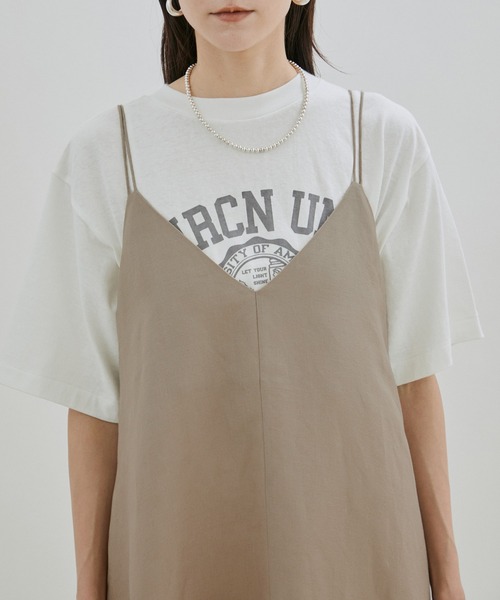 SALON adam et rope'（サロン アダム エ ロペ）の「【WEB限定】【洗える】麻Aラインキャミワンピース（ワンピース・レディース・ブラック/ベージュ/ピンク/オレンジ系その他・FREE）」の12枚目の写真