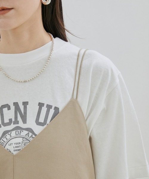 SALON adam et rope'（サロン アダム エ ロペ）の「【WEB限定】【洗える】麻Aラインキャミワンピース（ワンピース・レディース・ブラック/ベージュ/ピンク/オレンジ系その他・FREE）」の13枚目の写真