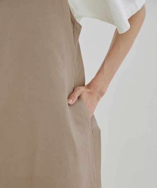 SALON adam et rope'（サロン アダム エ ロペ）の「【WEB限定】【洗える】麻Aラインキャミワンピース（ワンピース・レディース・ブラック/ベージュ/ピンク/オレンジ系その他・FREE）」の14枚目の写真