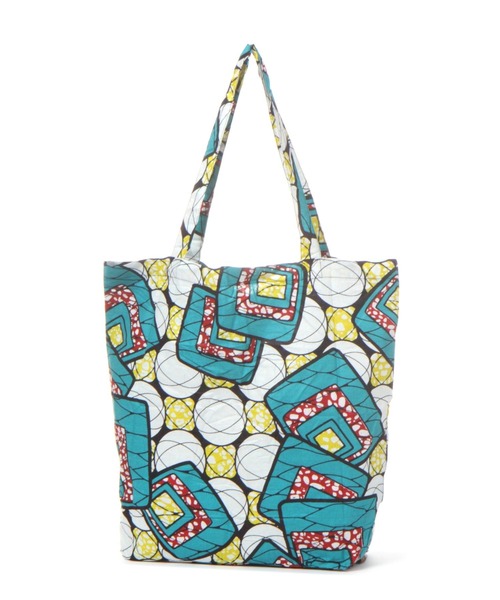 BAYFLOW（ベイフロー）の「[通勤からワークアウトまで使える]アフリカンプリントエコバッグ（エコバッグ/サブバッグ・レディース・イエロー/レッド/ホワイト・0）」の4枚目の写真