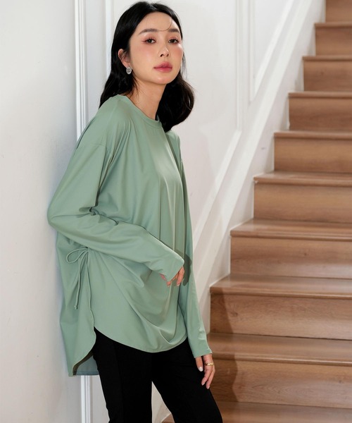 サイドギャザーラッシュガード水着セットアップ体型カバー