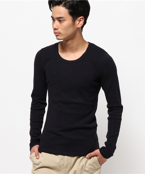 OUTLET(アウトレット)の「【Ciaopanic】弱スラブフライスL/SUネック(Tシャツ/カットソー・メンズ・チャコールグレー/ライトグレー/ネイビー・MEDIUM/LARGE)」の3枚目の写真