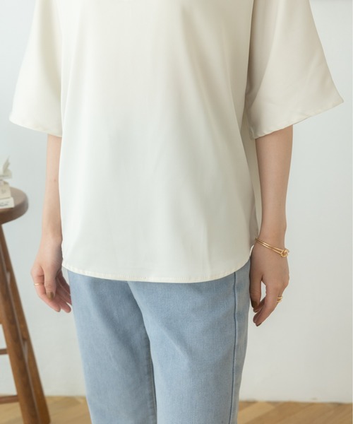 Ada.(エイダ)の「夏の大人カジュアル ドルマンスキッパー オーバーサイズ ブラウス(シャツ/ブラウス・レディース・ブラック/アイボリー・FREE)」の22枚目の写真