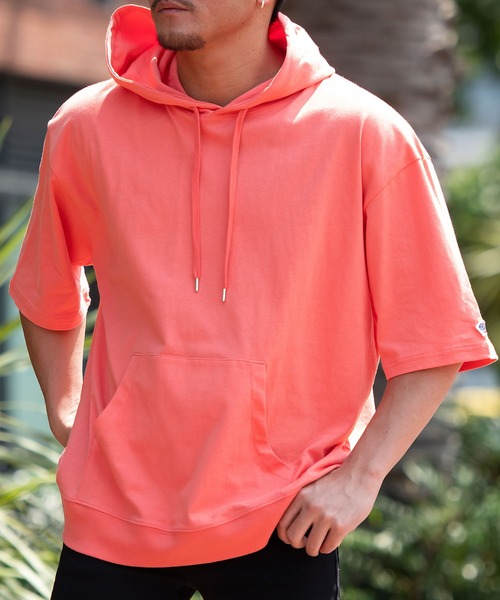 JEMORGAN(ジェーイーモーガン)の「『JEMORGAN LONG JOHNS/ジェーイーモーガンロングジョーンズ』半袖Tパーカー【+】(パーカー・メンズ・グリーン/サーモンピンク/ライトグレー/ブラック/オフホワイト/グレー系1/ネイビー/サンドベージュ/スモークピンク/カーキ/ベージュ・L/XL/M)」の11枚目の写真