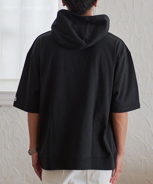 JEMORGAN(ジェーイーモーガン)の「『JEMORGAN LONG JOHNS/ジェーイーモーガンロングジョーンズ』半袖Tパーカー【+】(パーカー・メンズ・グリーン/サーモンピンク/ライトグレー/ブラック/オフホワイト/グレー系1/ネイビー/サンドベージュ/スモークピンク/カーキ/ベージュ・L/XL/M)」の14枚目の写真
