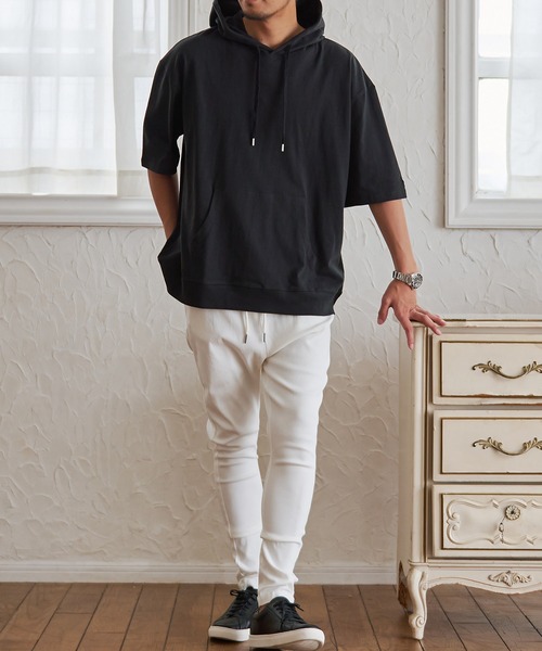 JEMORGAN(ジェーイーモーガン)の「『JEMORGAN LONG JOHNS/ジェーイーモーガンロングジョーンズ』半袖Tパーカー【+】(パーカー・メンズ・グリーン/サーモンピンク/ライトグレー/ブラック/オフホワイト/グレー系1/ネイビー/サンドベージュ/スモークピンク/カーキ/ベージュ・L/XL/M)」の15枚目の写真