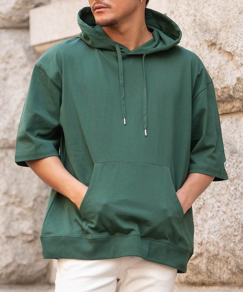 JEMORGAN(ジェーイーモーガン)の「『JEMORGAN LONG JOHNS/ジェーイーモーガンロングジョーンズ』半袖Tパーカー【+】(パーカー・メンズ・グリーン/サーモンピンク/ライトグレー/ブラック/オフホワイト/グレー系1/ネイビー/サンドベージュ/スモークピンク/カーキ/ベージュ・L/XL/M)」の20枚目の写真
