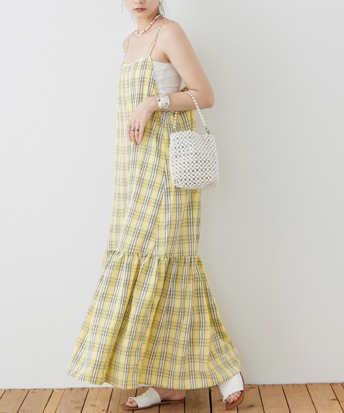 Fashion Letter（ファッションレター）の「先染めチェック キャミワンピース（ワンピース・レディース・イエロー/ブルー/ブラック・M）」の11枚目の写真