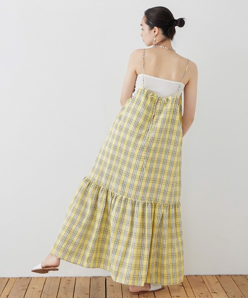 Fashion Letter（ファッションレター）の「先染めチェック キャミワンピース（ワンピース・レディース・イエロー/ブルー/ブラック・M）」の14枚目の写真