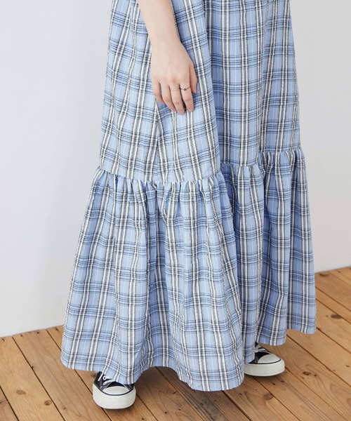 Fashion Letter（ファッションレター）の「先染めチェック キャミワンピース（ワンピース・レディース・イエロー/ブルー/ブラック・M）」の18枚目の写真