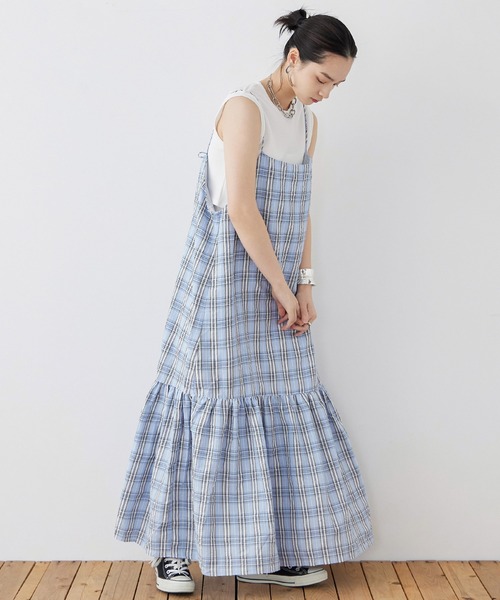 Fashion Letter（ファッションレター）の「先染めチェック キャミワンピース（ワンピース・レディース・イエロー/ブルー/ブラック・M）」の20枚目の写真