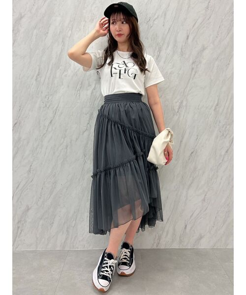 dazzlin(ダズリン)の「シーズンロゴTシャツ(Tシャツ/カットソー・レディース・オフホワイト/ブラック/ブルー・FREE)」の14枚目の写真