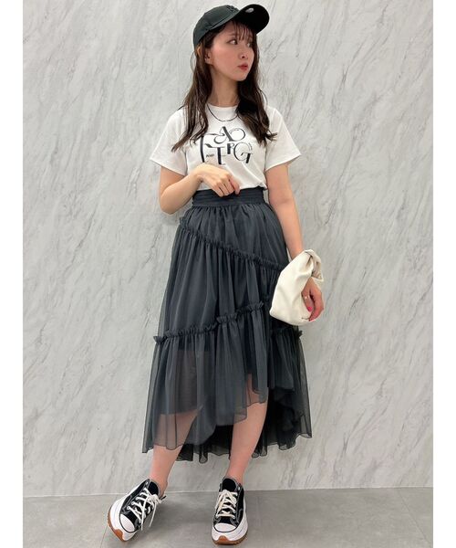dazzlin(ダズリン)の「シーズンロゴTシャツ(Tシャツ/カットソー・レディース・オフホワイト/ブラック/ブルー・FREE)」の12枚目の写真