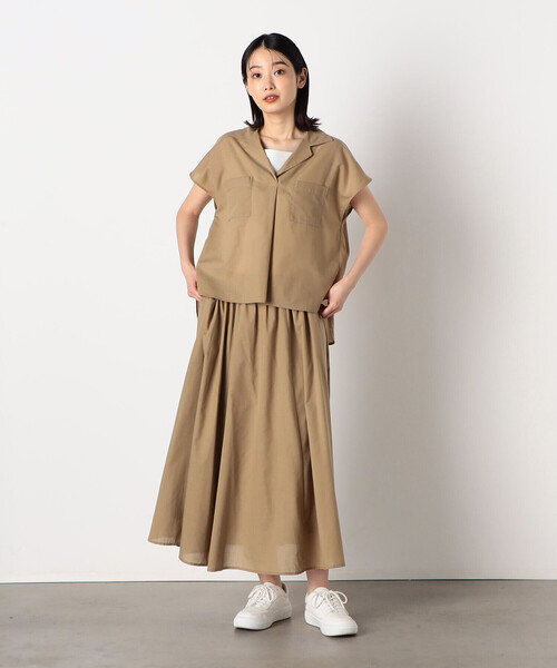 COMME CA ISM(コムサイズム)の「【洗える/セットアップ対応】オープンカラー ブラウス(シャツ/ブラウス・レディース・ブラウン/ピンク系その他/キャメル・MEDIUM/LARGE)」の6枚目の写真