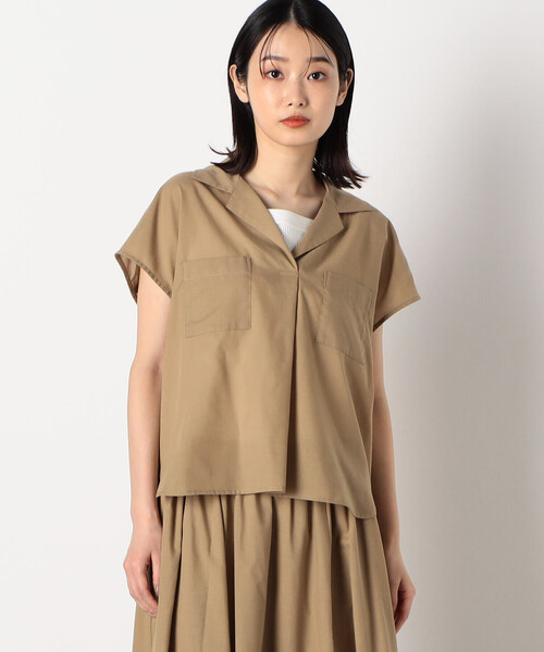 COMME CA ISM(コムサイズム)の「【洗える/セットアップ対応】オープンカラー ブラウス(シャツ/ブラウス・レディース・ブラウン/ピンク系その他/キャメル・MEDIUM/LARGE)」の7枚目の写真