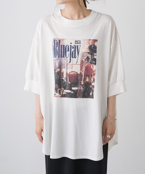 PUAL CE CIN（ピュアルセシン）の「ユーズドライクフォトプリントTシャツ（Tシャツ/カットソー・レディース・ベージュ/オフホワイト/チャコールグレー・FREE）」の17枚目の写真