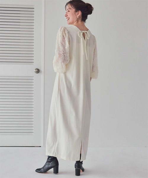 titivate(ティティベイト)の「シアージャガードスリーブワンピース(ワンピース・レディース・ブルー/アイボリー/ブラック・M/TM/PS(XS-S))」の21枚目の写真