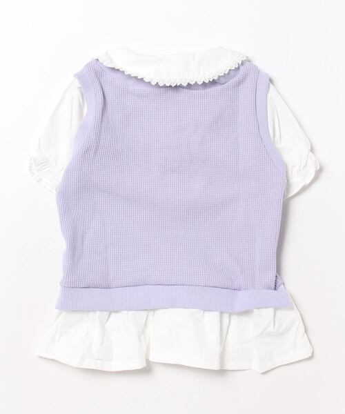 axes femme kids(アクシーズファムキッズ)の「リボンベストレイヤード風プルオーバー(Tシャツ/カットソー・キッズ・ラベンダー/ブルー・MEDIUM/LARGE/X-LARGE/XX-LARGE)」の3枚目の写真