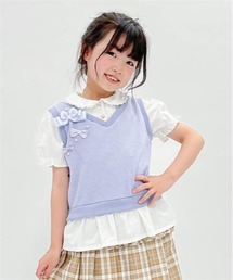 axes femme kids | リボンベストレイヤード風プルオーバー(Tシャツ/カットソー)