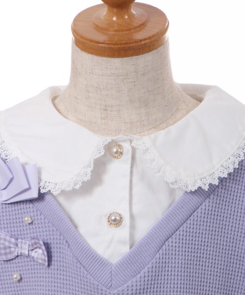 axes femme kids(アクシーズファムキッズ)の「リボンベストレイヤード風プルオーバー(Tシャツ/カットソー・キッズ・ラベンダー/ブルー・MEDIUM/LARGE/X-LARGE/XX-LARGE)」の12枚目の写真