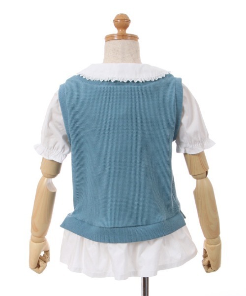 axes femme kids(アクシーズファムキッズ)の「リボンベストレイヤード風プルオーバー(Tシャツ/カットソー・キッズ・ラベンダー/ブルー・MEDIUM/LARGE/X-LARGE/XX-LARGE)」の19枚目の写真