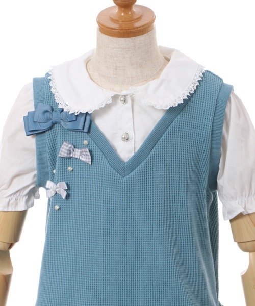 axes femme kids(アクシーズファムキッズ)の「リボンベストレイヤード風プルオーバー(Tシャツ/カットソー・キッズ・ラベンダー/ブルー・MEDIUM/LARGE/X-LARGE/XX-LARGE)」の20枚目の写真