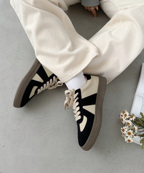 セール】配色ジャーマントレーナースニーカー（スニーカー）｜CLEA