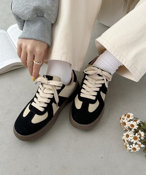 セール】配色ジャーマントレーナースニーカー（スニーカー）｜CLEA