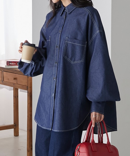 BONLECILL（ボンルシール）の「ボリュームスリーブ オーバーデニム