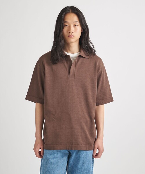 District（ディストリクト）の「＜District＞スキッパー プルオーバー ニット（ニット/セーター・メンズ・ピンク/ダークブラウン・S/M）」の22枚目の写真