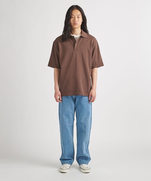 District（ディストリクト）の「＜District＞スキッパー プルオーバー ニット（ニット/セーター・メンズ・ピンク/ダークブラウン・S/M）」の20枚目の写真