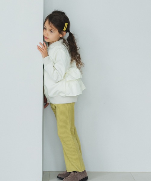 pairmanon（ペアマノン）の「バックフリル MA-1 ブルゾン（MA-1・キッズ・ピンク/モカ/オフホワイト/カーキ/ブラック・110/120/140/90/100/150/130）」の7枚目の写真