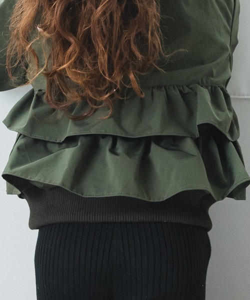 pairmanon（ペアマノン）の「バックフリル MA-1 ブルゾン（MA-1・キッズ・ピンク/モカ/オフホワイト/カーキ/ブラック・110/120/140/90/100/150/130）」の10枚目の写真