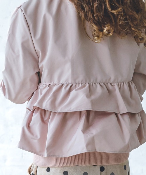 pairmanon（ペアマノン）の「バックフリル MA-1 ブルゾン（MA-1・キッズ・ピンク/モカ/オフホワイト/カーキ/ブラック・110/120/140/90/100/150/130）」の12枚目の写真