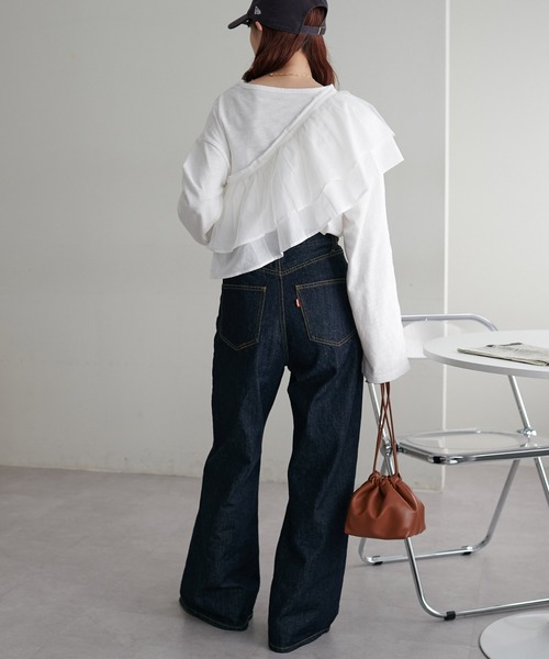 DISCOAT（ディスコート）の「【新色追加！/SET ITEM】チュールセットシアーロングTシャツ《マルチWAY仕様》（Tシャツ/カットソー・レディース・オフホワイト/ブラック/ライトグレー・FREE）」の21枚目の写真