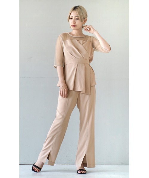 e-zakkamania stores(イーザッカマニアストアーズ)の「シアー ラップブラウス(シャツ/ブラウス・レディース・ライトベージュ/ブラック/カーキ・M)」の9枚目の写真