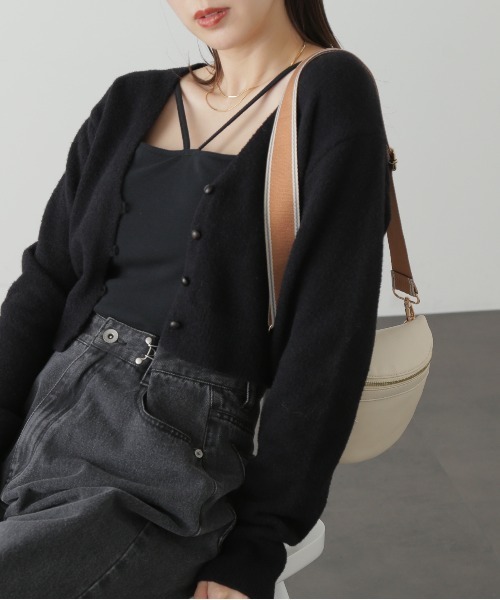 FREE'S MART(フリーズマート)の「◆ソフトシャギーショートカーディガン(カーディガン/ボレロ・レディース・ホワイト/ブラック/ピンク/ブルー・FREE)」の5枚目の写真