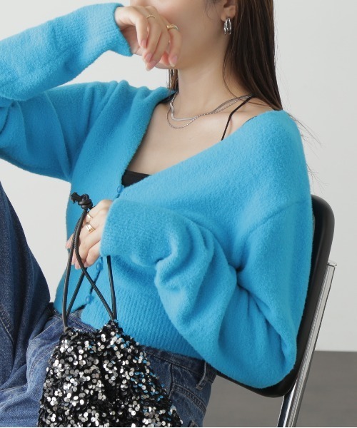 FREE'S MART(フリーズマート)の「◆ソフトシャギーショートカーディガン(カーディガン/ボレロ・レディース・ホワイト/ブラック/ピンク/ブルー・FREE)」の13枚目の写真