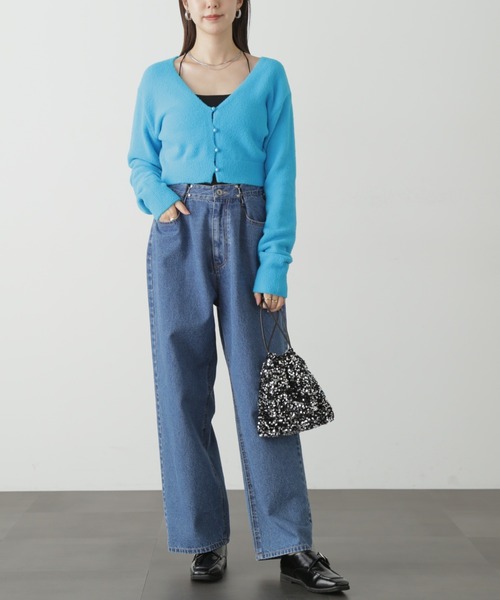 FREE'S MART(フリーズマート)の「◆ソフトシャギーショートカーディガン(カーディガン/ボレロ・レディース・ホワイト/ブラック/ピンク/ブルー・FREE)」の14枚目の写真