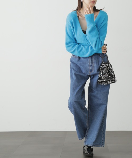 FREE'S MART(フリーズマート)の「◆ソフトシャギーショートカーディガン(カーディガン/ボレロ・レディース・ホワイト/ブラック/ピンク/ブルー・FREE)」の15枚目の写真