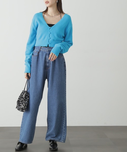 FREE'S MART(フリーズマート)の「◆ソフトシャギーショートカーディガン(カーディガン/ボレロ・レディース・ホワイト/ブラック/ピンク/ブルー・FREE)」の16枚目の写真